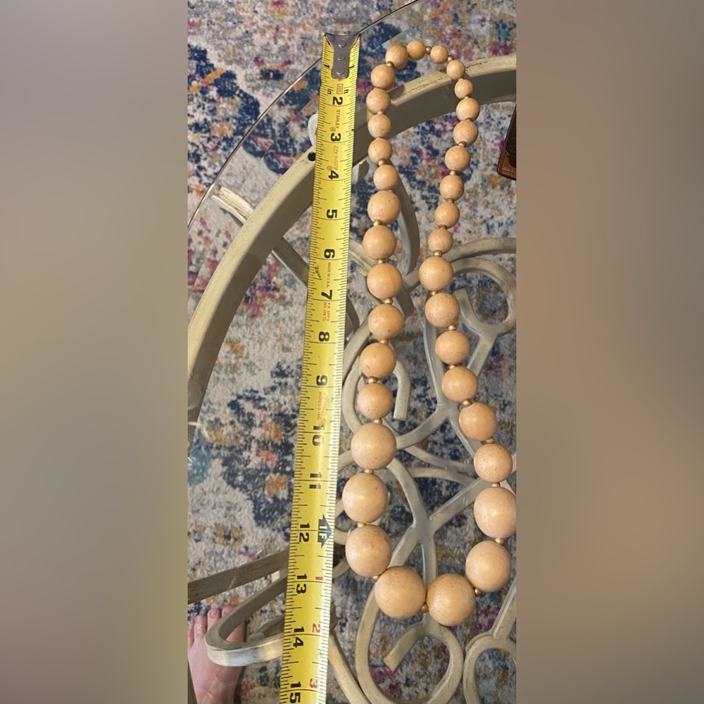 Retro chunky wooden bead graduated necklace 70’s funky eclectic style